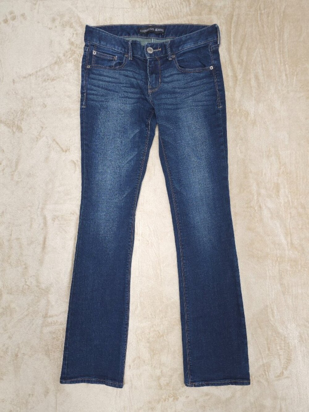 Express Barely Boot Low Rise Jeans Womens 4R Dark Wash Y2K